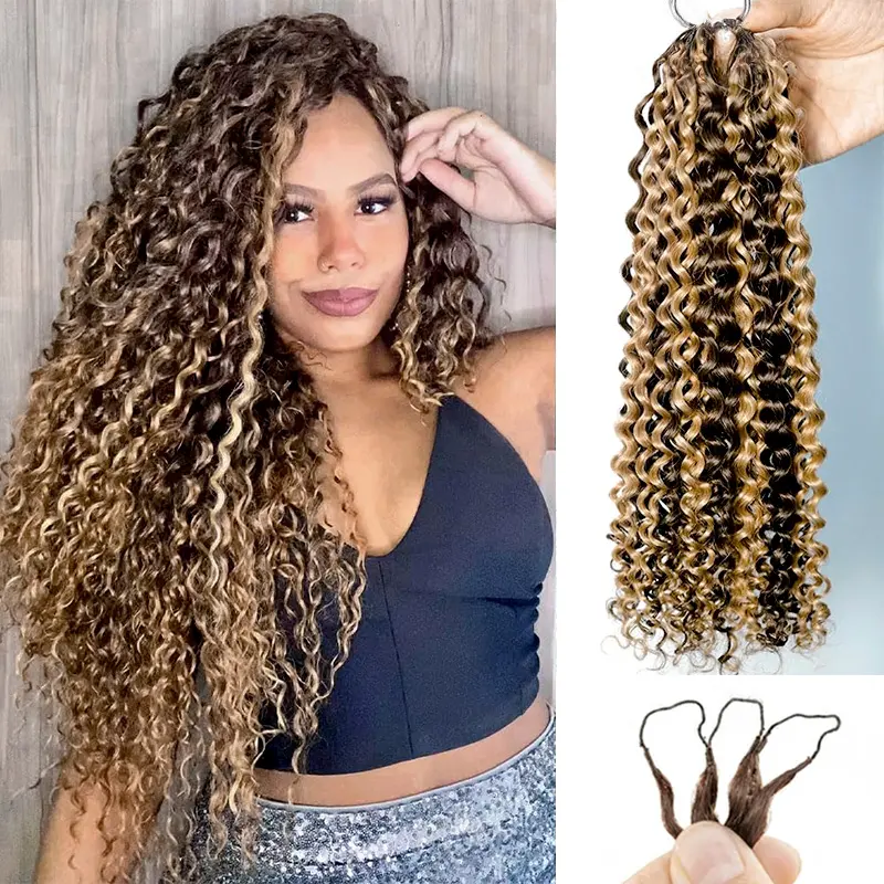 【NEW】ISEE HAIR Highlight Kinky Curly Crochet Hair – 100% Human Hair Pre-Separated Miracle Knots, Boho Braids Extensions, Lightweight Protective Style, Easy Install Vacation Hair #SummerWins #DealsForYouDays