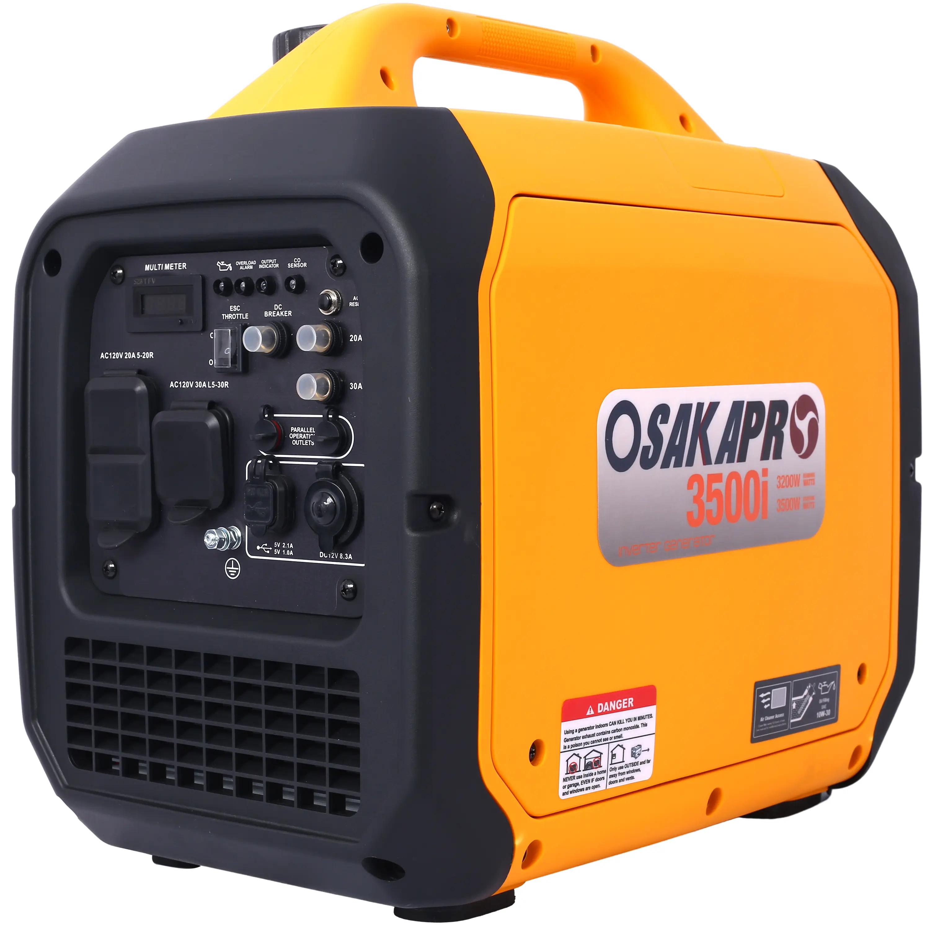 Hdmw 3500 Watt Portable Inverter Generator Gas Powered, EPA Compliant with CO SENSOR, Compact and Lightweight for Home Backup Power, Outdoor Camping, RV and Trailer