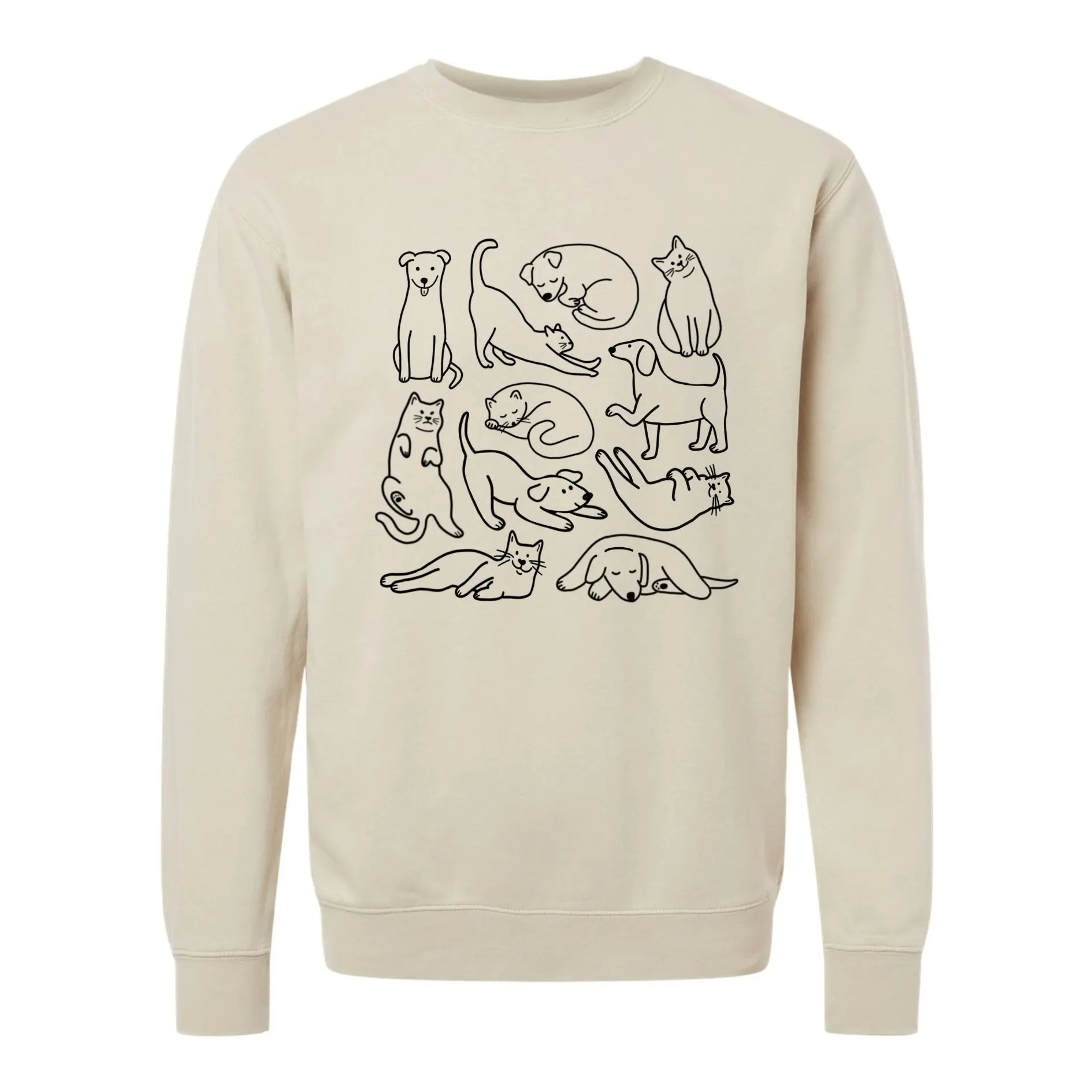 Cat & Dog Doodles Crewneck