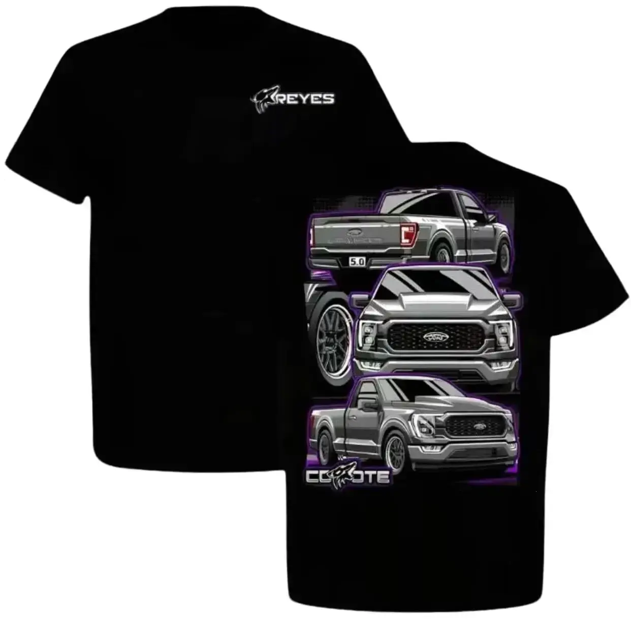 Ford F150 Truck Graphic T-Shirt, Coyote 5.0 Engine Pickup Tee, Car Fans Apparel, Unisex Cotton Tee