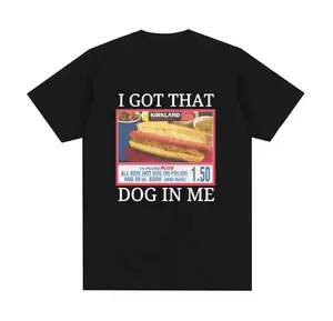 I Got That Dog in Me Costco Graphic T Shirt Funny Kirkland Hot Dog Meme Tee Shirt Men Women's Vintage Style Short Sleeve T-shirt