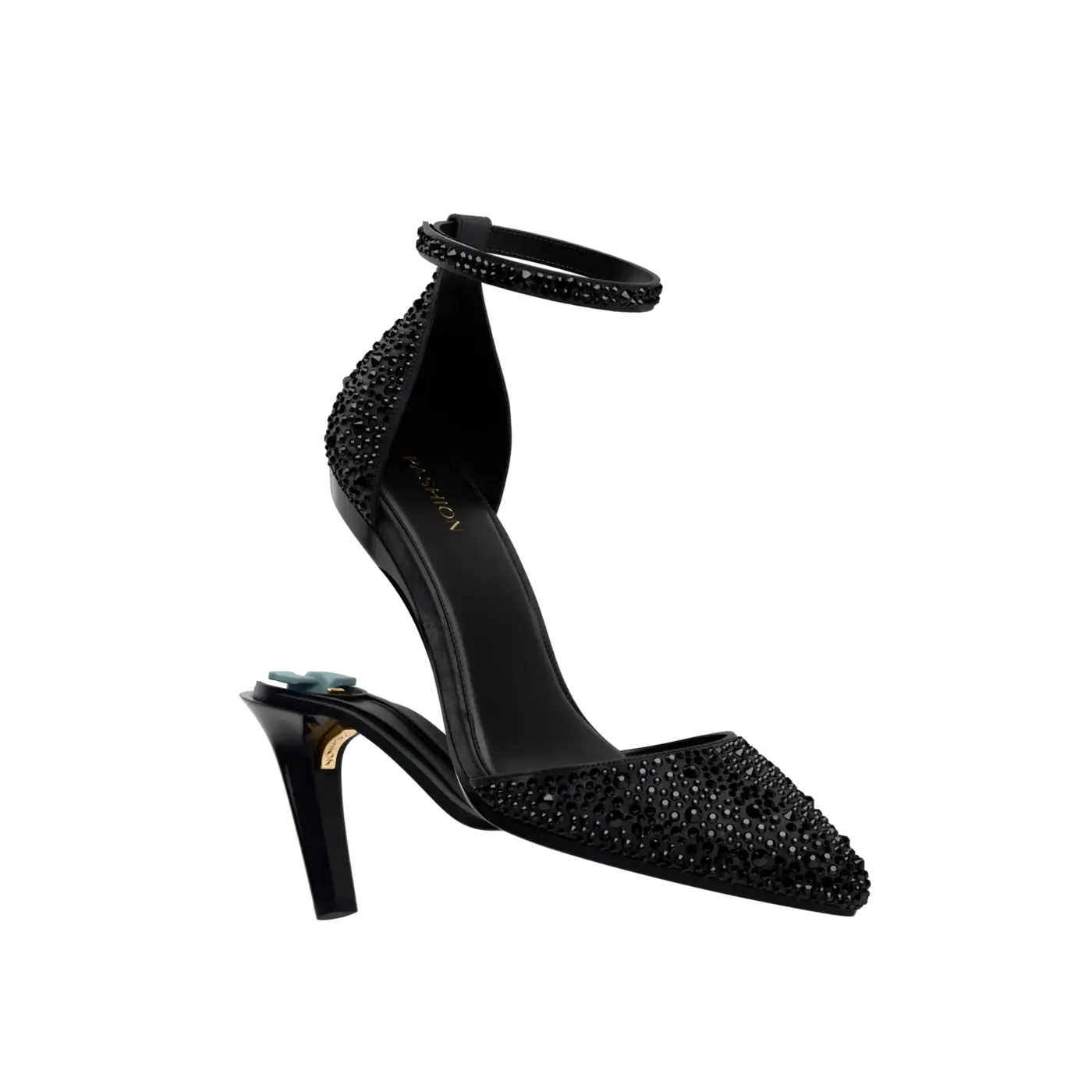 D'Orsay Pump - Coal Mixed Rhinestone 4" Stiletto