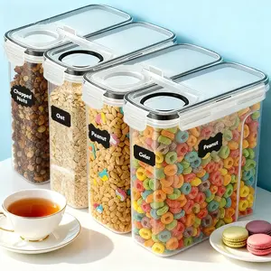 Airtight Food Storage Jar Clear Plastic Container with Lid Kitchen Pantry Canister