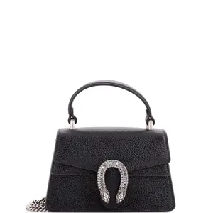 Pre-owned GUCCI Crystal, Leather Top Handle Bags Dionysus Top Handle Bag Leather with Crystals Mini by Rebag