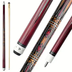 Lynk Handcrafted Canadian Maple Pool Cue - 58.3", 19oz, 13mm Tip | Intricate Red & Black Patterns, Ideal for Training & Competition, Perfect Gift for Couples, Dads & Billiards Lovers