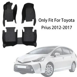 Full Set Nappa PU Leather Car Floor Mat For Toyota Prius 2012-2017 Front And Rear Cushion Slip-Resistant Wear-Resistant Auto Interior Accessories Car Mats