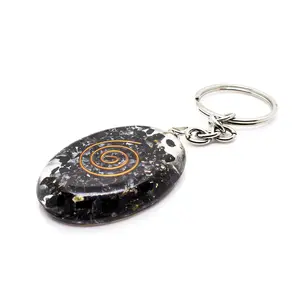 Black Tourmaline Orgonite Keychain – EMF Blocker On-the-Go