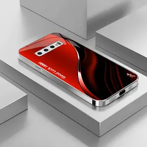 Suitable for [Galaxy S10] High-end simple silk electroplated metal glass mobile phone case, affordable, fully shockproof, drop-proof, wear-resistant-888