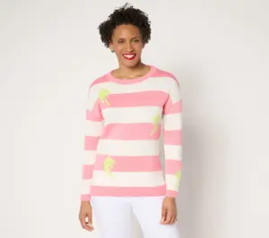 Belle by Kim Gravel Sunkissed Striped Motif Sweater