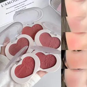 Gege Bear Blush Powder, Low Saturation Heartbeat Cheek Color, Natural Highlighting, Facial Contour Makeup, Daily Beauty Routine, Cosmetics Products