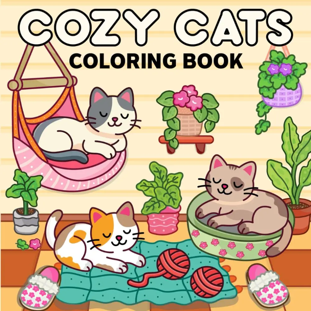 Cozy Cat: Coloring Book - Bold and Easy Designs for Adults and Teens | 40 Playful and Relaxing Scenes for Stress Relief, Focus, and Creative Joy