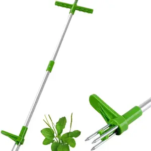 Long Handle Weed Puller | Stand-Up Weeding Tool with 3 Claws | Effortless Weed & Dandelion Root Remover | Garden Weeder Grabber