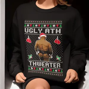 OnCoast Mike Tyson Ugly Ath Thweater Shirt, Ugly Christmas Sweater, Funny Christmas Hoodie, Holiday Crewneck