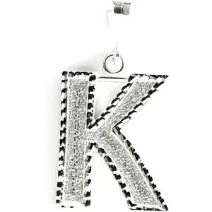 Personalized 1.0 Inch Solid .925 Sterling Silver Initial A-Z Charm