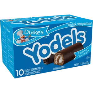 Drake's Yodels, 12 Boxes, 120 Twin-Wrapped Devils Food Cake Rolls, Full Case