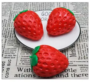 Simulation Strawberry Squeeze Toy Flour Filled Elastic Stress Relief Fidget Toy
