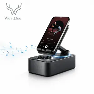 Westdeer Wireless Bluetooth Speaker 5-in-1 Phone Stand with 3000mAh USB Charger Colorful Lights for Tablets iPhones & Android,Adjustable Rotatable Electronic,Ideal for bedrooms,desks,living rooms,bathrooms,Perfect Gift for Men Women