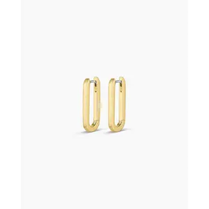 gorjana – Parker Huggies – 18K Silver or Gold-Plated Elongated Hoops – Retro-Inspired & Sleek – Everyday Jewelry & Gift Idea