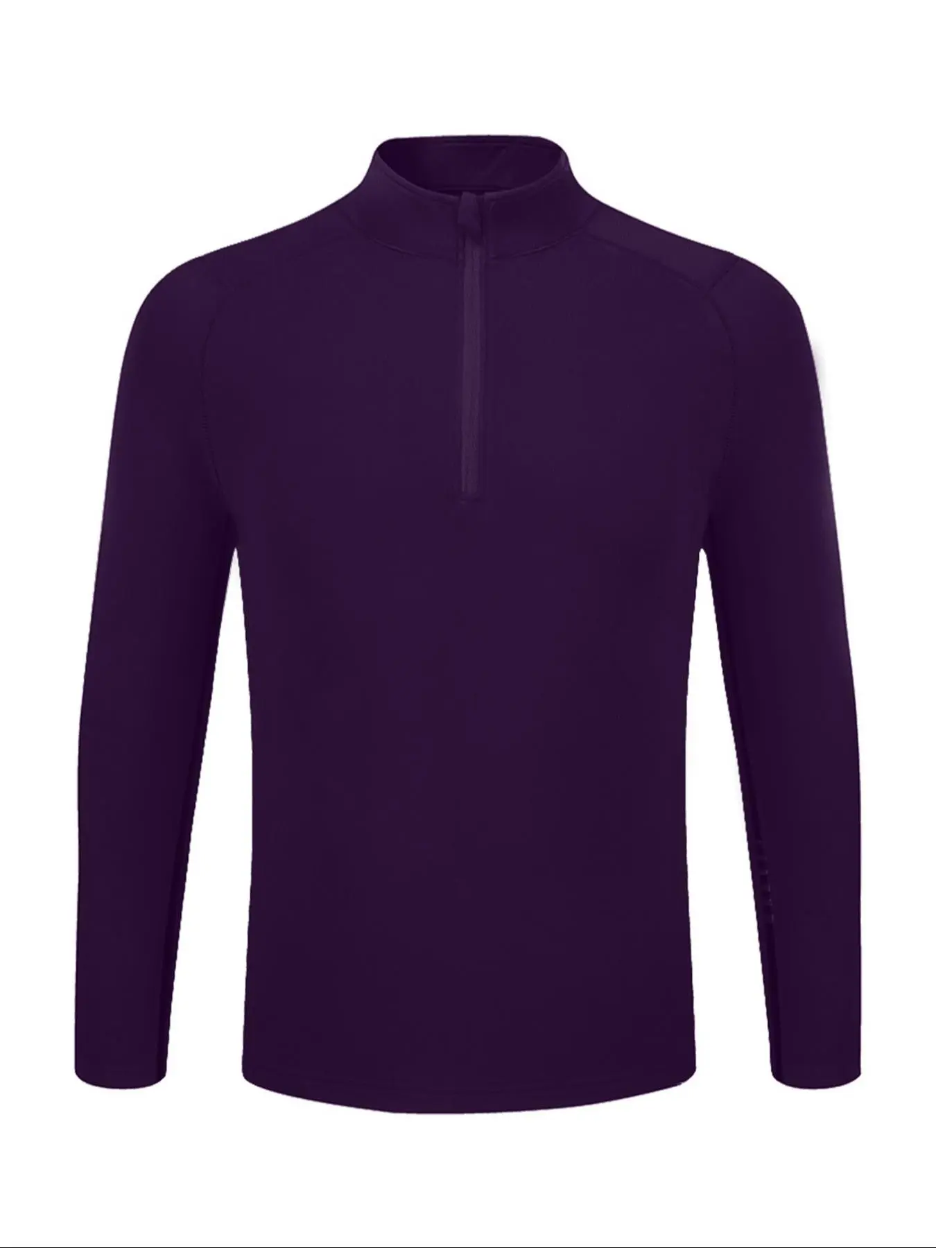 Men's Plain Zipper Mock Neck Sweatshirt, Slim Casual Sporty