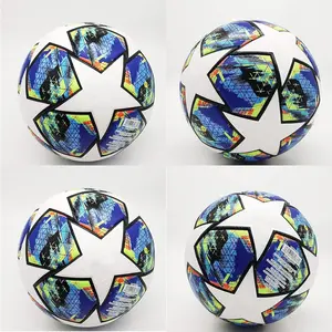 Champions League Thermal Bonded Seamless Soccer Ball - Fans Memorabilia Collectible, Size 5 | Best Birthday Gift for Kids, Blue
