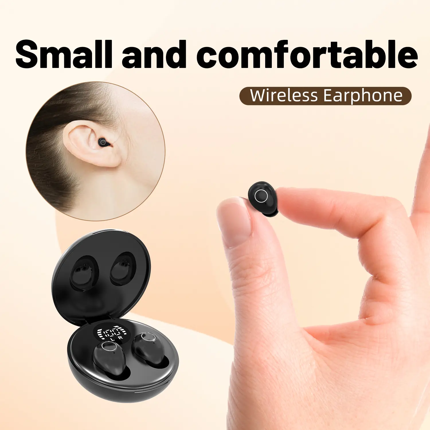 Mini Wireless Earbuds Bluetooth 5.4 in Ear Light-Weight 8d sounds headphones,24Hrs Playtime Ear Buds with Charging Case,Small Ear Buds Fit for Sleeping,tiktokshopcreatorpicks,,back to school,back to school haul