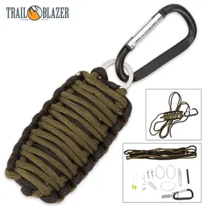 Trailblazer Emergency Fishing Pod Compact Survival Tool with Carabiner Attachment