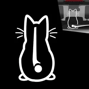 Cute Rear Windshield Wiper Cat Tail Stickers – 3D Wagging Tail Effect, Creative Self-Adhesive Car Decoration, Fun & Unique Accessories for Most Cars (White)