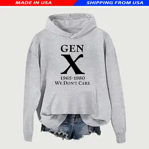 Gen X Hoodie, We Don’t Care Generation Sweatshirt, 1965–1980 Born Graphic Top, Retro Sarcastic Quote Layer, Funny Adult Nostalgia Gift, Unisex For Men For Women