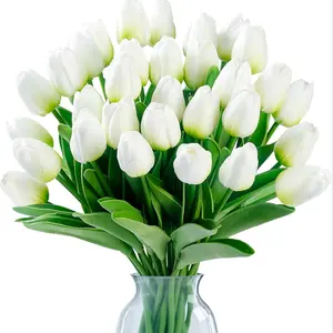 30pcs High-End Realistic Fake Flowers, Tulip Bouquet, Artificial Flowers, Decorative Flowers for Wedding Home Hotel Party Decoration, Valentine's Day Gift