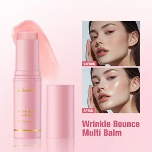 1Pcs Wrinkle Bounce Multi Balm Pink Multi-functional Moisturizing Stick; Pre-makeup Moisturizing Small Pink Stick Use For Lip cheek  Forehead Body Womens cosmetics holiday gift Moisturizing Lip Care