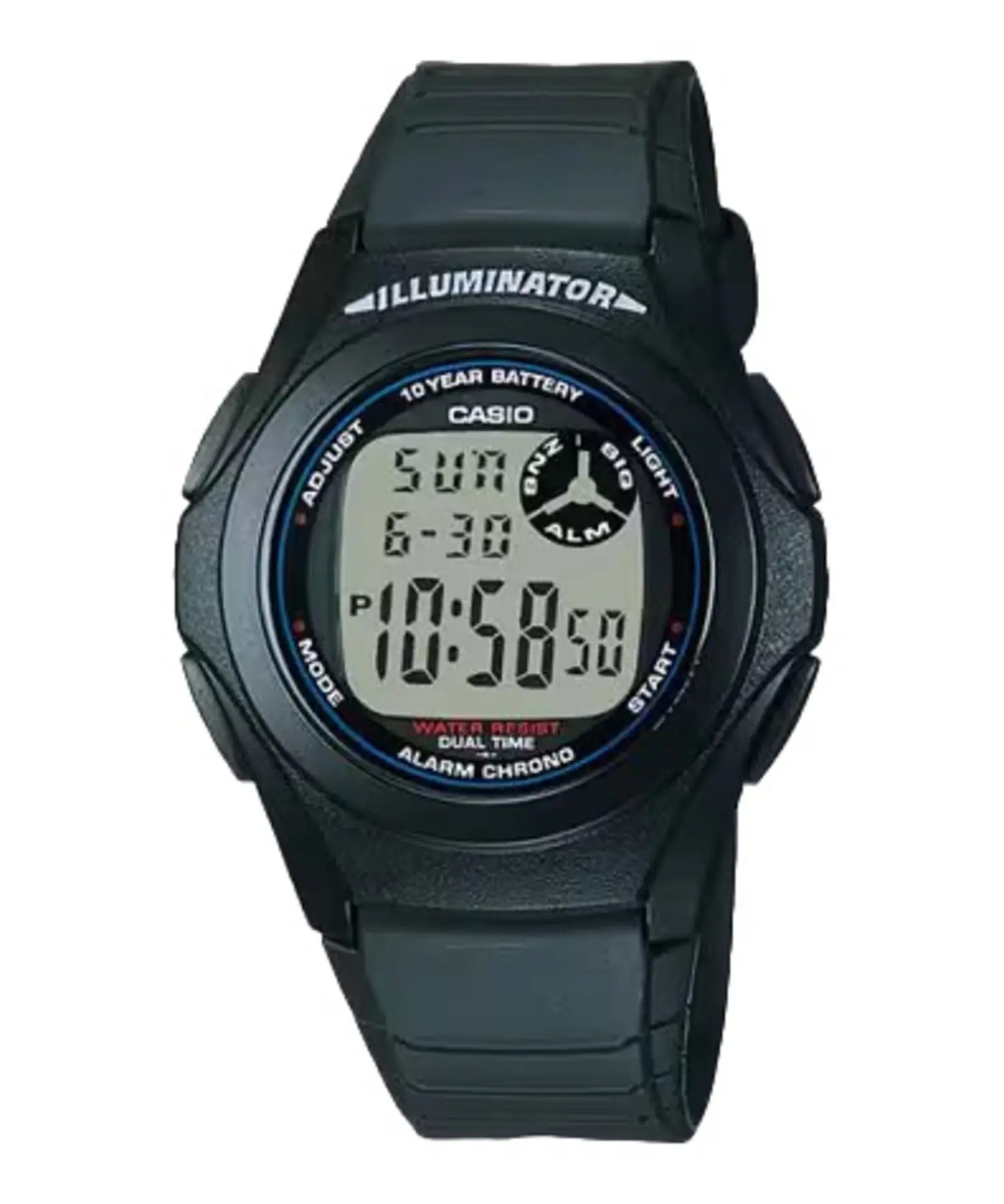 Casio Men’s Black Digital Sport Watch with Grey Display - F-200W-1A