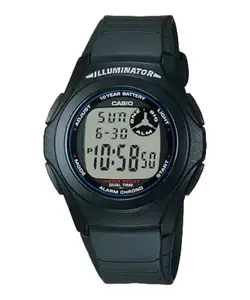 Casio Men’s Black Digital Sport Watch with Grey Display - F-200W-1A