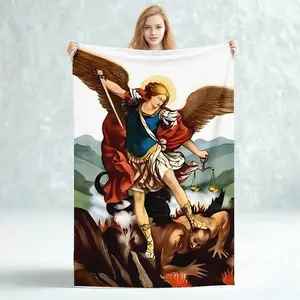 One Comfortable Flannel Cozy Throw Blanket with Angel Defeating Demon Design - The Perfect Gift for Birthdays and Festivals - Beautiful Print | Soft, Warm, and Versatile for Sofa, Bed, Office, and Travel