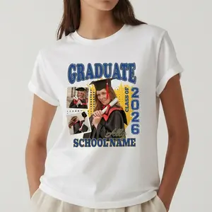 Carpesun Custom Photo Graduation Shirt, 2026 Graduate Shirt With Custom Photo, Family Matching Graduation Tees, Senior Class of 2026 Tees,Graduation Shirts, Senior Tee,Custom 3+ Photo Graduation Tee with Personalized Name ,Grad Gift 2026