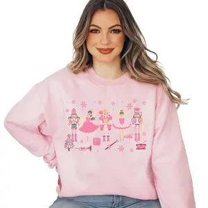 Pink Nutcracker Sweatshirt, Nutcracker Sweater, Pink Vintage Nutcracker, Pink Holiday Shirt, Christmas Nutcracker Shirt