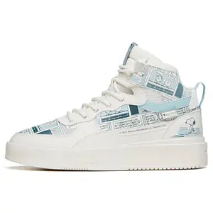 Anta x Snoopy Lifestyle Series High-Top Skate Shoes for Men in White and Blue with Slip-Resistant and Durable Design Trending Shoes, House White Official Shoes to Get / Maison Mihara