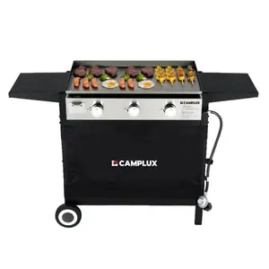 Camplux Outdoor Gas Griddle Grill Combo 3 Burner for Camping and Tailgating 33,000 BTU w/20 LB LP Connector