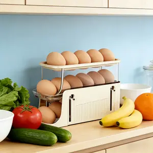 Auto Rolling Egg Dispenser for Fridge, Space Saving Egg Holder Organizer with Removable Cover, BPA Free Refrigerator and Countertop Storage, Clear Dispenser for Kitchen Countertop, Home, RV, Perfect for Fresh Egg Storage and Organization