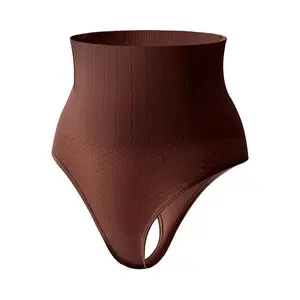 Womens Seamless High Waist Tummy Control Thong Shapewear Butt Lifter Invisible Underwear Firm Compression Body Shaper for Daily Wear