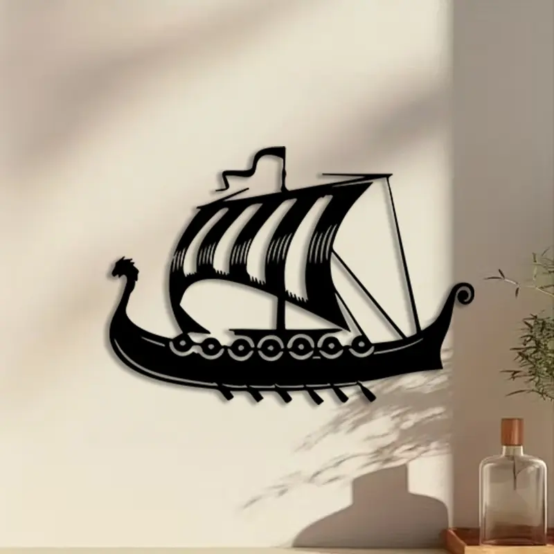 1pc Classic Nautical Silhouette Metal Wall Art, Classic Nautical Silhouette Statue Mural, Perfect for Living Room, Office, Room Decor, Christmas Decor, Ideal Gift for History Enthusiasts Halloween Christmas decorations