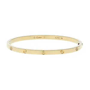 Pre-owned Cartier Love Small Model Bangle Bracelet Size 17