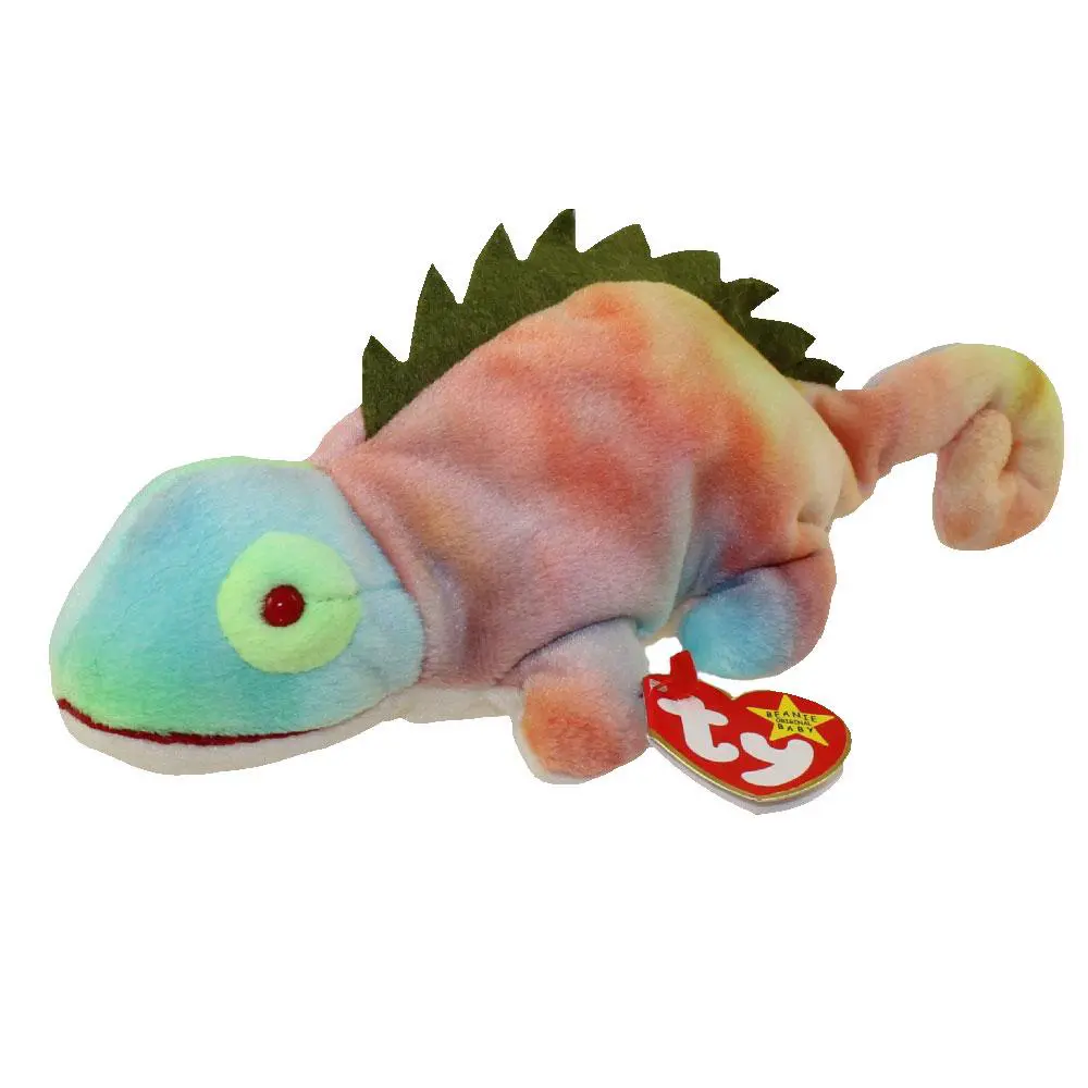 TY Beanie Baby - IGGY the Iguana (tye-dyed w/ spikes) (9.5 inch) (1997) MWMTs