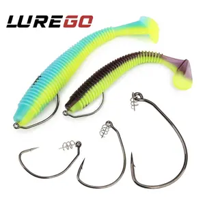 4PCS/6PCS/8PCS   Reinforced Wide-Body EWG Hook | Specialized for Soft Plastic Lure Rigging, Black Nickel Anti-Rust Coating | Heavy-Duty/Extra Heavy-Duty Model, Sizes 5/0, 7/0, 10/0 Available