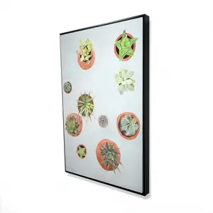 360 Stand Exotic Brown Framed Cactus Art Print - 24x36 in Floral-Inspired Artwork, Room & Wall Home Decor, Thoughtful Gift for Home Supplies, Decoration, Plant, Artistic, Earthy Tones