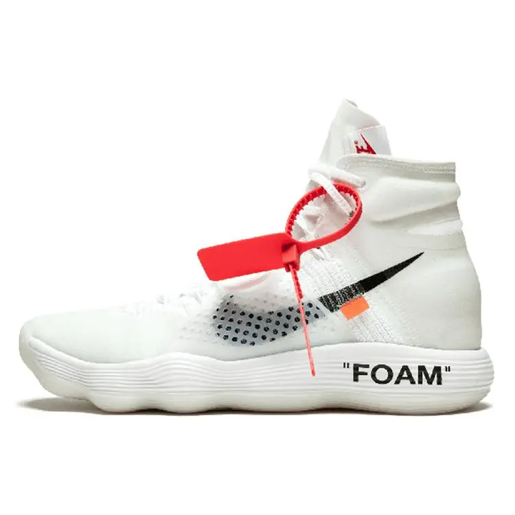 Nike React Hyperdunk 2017 Flyknit Off White High Top Basketball Shoes Unisex AJ4578-100