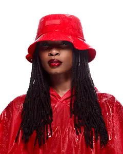 Red Waterproof Satin Lined Bucket Hat