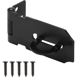 Extra Thick 3 Inch Iron Door Lock Hasp Latch, Brushed Finish Safety Gate Clasp Lock with Screws 1 Pack