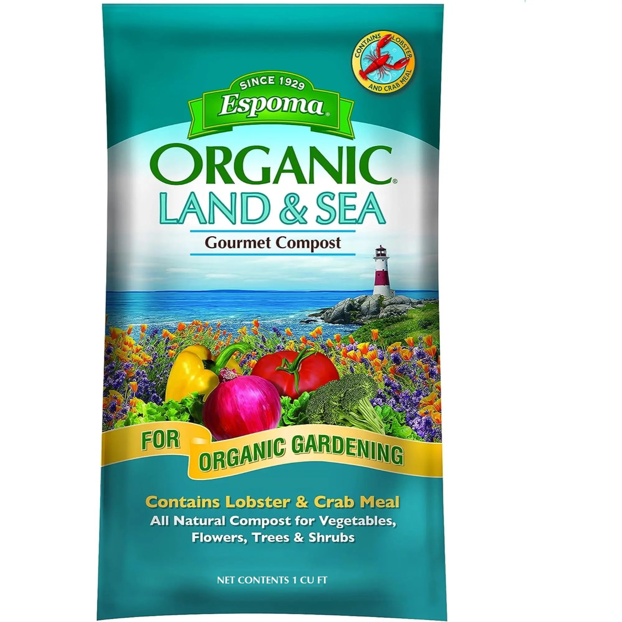 Espoma Land & Sea Compost Manure, 1 cu ft Organic Fertilizer, Multi-Purpose Fertilisers for Home Improvement & Garden Supplies Use