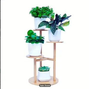 1 Set, Plant Stand Indoor, 3 Tiered Small Plant Stand, Bamboo Plant Stands For Indoor Plants Multiple, Corner Plant Stand For Window Garden Balcony Living Room Outdoor
