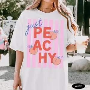 Fruit Tshirt Food Pun T Shirt Retro Graphic Tee Peach Graphic Tee Summer T-Shirt gildan